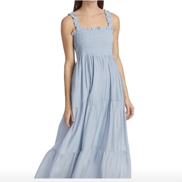 GESTUZ Lazziagz Long Smocked Tiered Fairy Feminine Ruffle Midi Dress Sz 40 - Picture 2 of 11